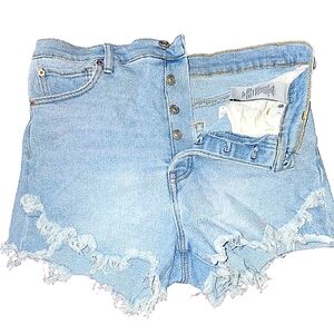 Light wash, distressed, denim shorts size 13